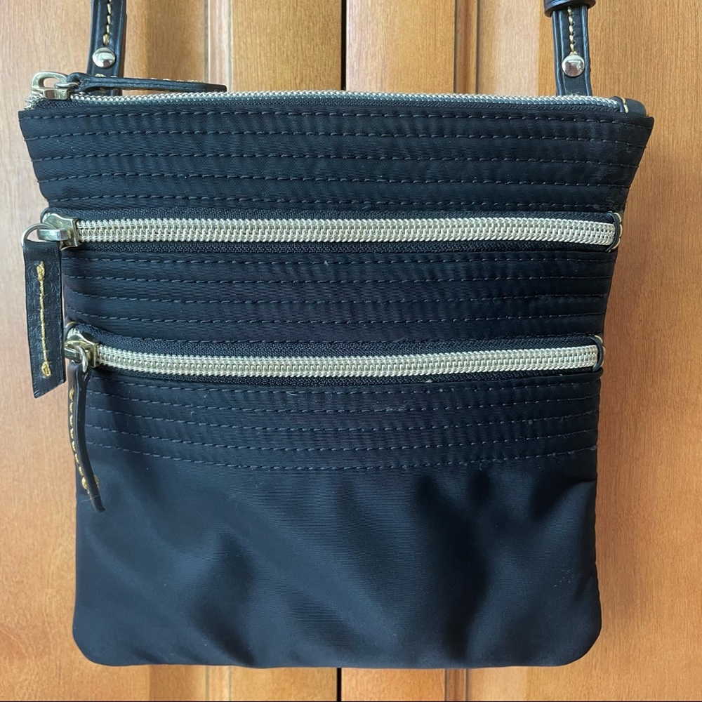 SOLD!!! Dooney and Bourke Black Microfiber Crossbody